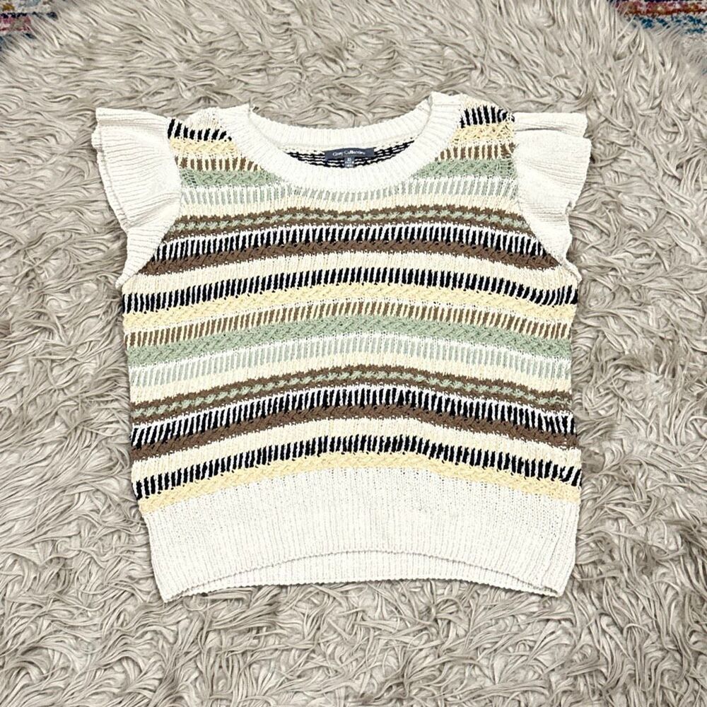 Grey collective crocheted top size XL